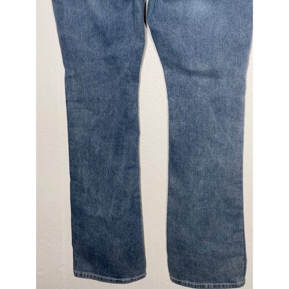 Copperflash 14WCurvy Blue Straight-Leg Jeans Embroidery Comfortable Stretch - Picture 9 of 14